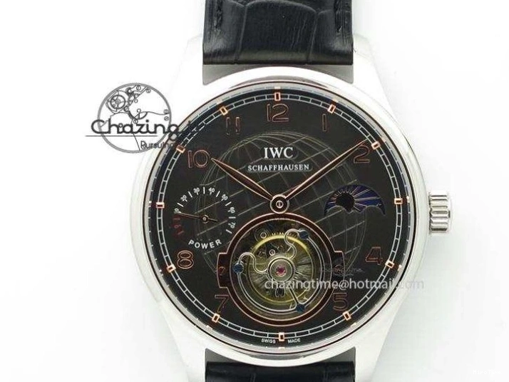 MIROTIME 0601 Breathable Portuguese Tourbillon Mystere SS TF Best Edition White Dial on Black Croc Leather Strap 7384